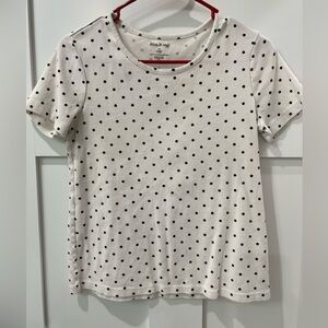 White Polka Dot Women's Top
